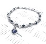 Silver Heart Crystal Charm Bracelet