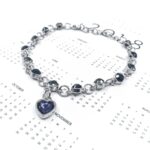 Silver Heart Crystal Charm Bracelet