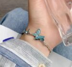 Elegant Butterfly Pearl Chain Bracelet - Image 4