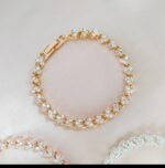 Gold Butterfly Crystal Link Bracelet - Image 4