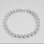 Silver Butterfly Crystal Link Bracelet