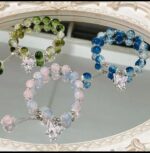 Crystal Beaded Butterfly Charm Bracelet (Multicolor Collection)