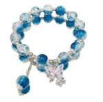 Blue Crystal Beaded Butterfly Charm Bracelet - Image 6