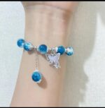 Blue Crystal Beaded Butterfly Charm Bracelet - Image 5