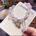 Crystal Beaded Butterfly Charm Bracelet - Image 3
