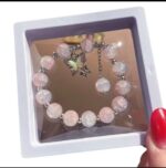 Crystal Beaded Butterfly Charm Bracelet