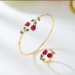 Rose Bloom Gold Bracelet & Ring Set - Image 5