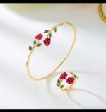 Rose Bloom Gold Bracelet & Ring Set - Image 6