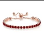Luxury Ruby Red Crystal Adjustable Bracelet