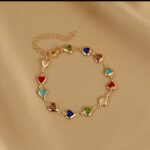 Rainbow Heart Charm Bracelet