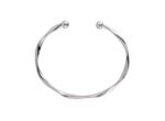 Twisted Silver Open Cuff Bracelet - Image 4