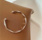 Twisted Silver Open Cuff Bracelet