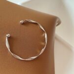 Twisted Silver Open Cuff Bracelet