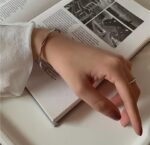 Twisted Silver Open Cuff Bracelet - Image 5