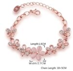 Rose Gold Floral Crystal Charm Bracelet - Image 3