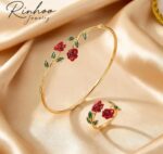 Rose Bloom Gold Bracelet & Ring Set