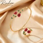 Rose Bloom Gold Bracelet & Ring Set
