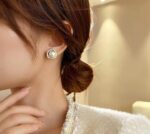 Gold Plated Pearl & Crystal Stud Earrings Combo for Women & Girls | Stylish Party Wear Earrings Set - Image 2
