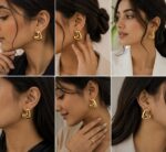 Gold Tone Heart Hoop Earrings for Women Polished Minimalist Heart Shape Design Trendy Fashion Jewellery for Party Casual Date and Everyday Wear - Image 2