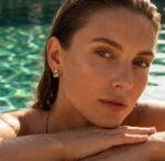Elegant Gold Tone Teardrop Stud Earrings with Blue Turquoise Stone Accent for Women, Stylish Statement Fashion Jewellery for Party, Festive, Office and Everyday Wear - Image 3