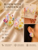 Beautiful Multicolor Floral Hair Pins for Women and Girls, Handmade Style Pastel Flower Hair Accessories with Colorful Beaded Detailing, Cute Elegant Hair Clips for Wedding, Party, Festive and Everyday Hairstyles - Image 6