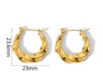 Elegant Gold Tone Twisted Hoop Earrings for Women Smooth Chunky Circular Statement Jewellery for Party Wedding Festive Ethnic and Everyday Wear - Image 3