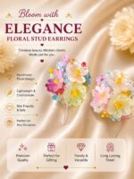 Beautiful Multicolor Floral Hair Pins for Women and Girls, Handmade Style Pastel Flower Hair Accessories with Colorful Beaded Detailing, Cute Elegant Hair Clips for Wedding, Party, Festive and Everyday Hairstyles - Image 4
