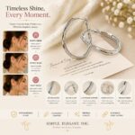 Elegant Silver Tone Oval Hoop Earrings for Women and Girls, Double Layered Hoops with Delicate Beaded Edge Detailing, Stylish Minimalist Statement Earrings for Party, Wedding, Festive, Office and Everyday Wear - Image 5