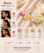 Beautiful Multicolor Floral Hair Pins for Women and Girls, Handmade Style Pastel Flower Hair Accessories with Colorful Beaded Detailing, Cute Elegant Hair Clips for Wedding, Party, Festive and Everyday Hairstyles - Image 3