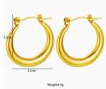 Elegant Gold Tone Classic Hoop Earrings for Women Smooth Round Circular Statement Jewellery for Party Wedding Festive Ethnic and Everyday Wear - Image 6