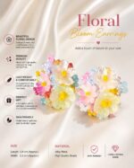 Beautiful Multicolor Floral Hair Pins for Women and Girls, Handmade Style Pastel Flower Hair Accessories with Colorful Beaded Detailing, Cute Elegant Hair Clips for Wedding, Party, Festive and Everyday Hairstyles - Image 2