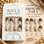 24 Pcs Pink Floral Butterfly Press On Nails for Women | Cute Colorful Flower Printed Long Artificial Nails | Glossy Trendy DIY Manicure Nail Set - Image 2
