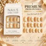 24 Pcs Nude Marble Press On Nails for Women, Beige and Cream Glossy Artificial Nail Set with Golden Marble Veins, Multiple Sizes for DIY Manicure, Party, Wedding and Everyday Wear - Image 7