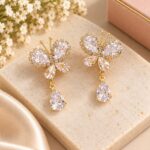 Elegant Butterfly Crystal Drop Earrings for Women | Gold Tone Butterfly Design with Sparkling Stones | Statement Party & Festive Fashion Jewellery